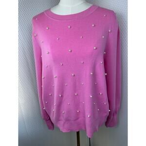 Charter Club Embellished Pearl Pink Sweater Plus XXL